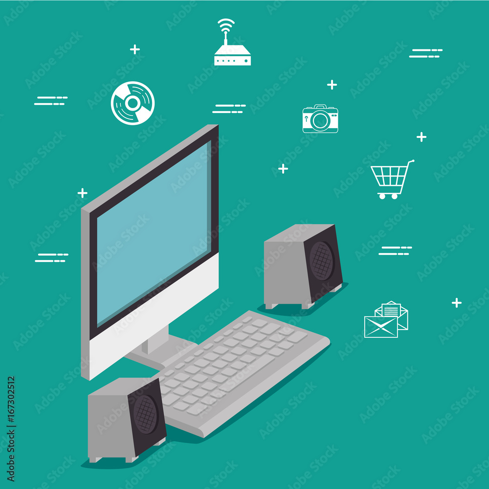 isometric technology 3D concept isometric technology 3D concept