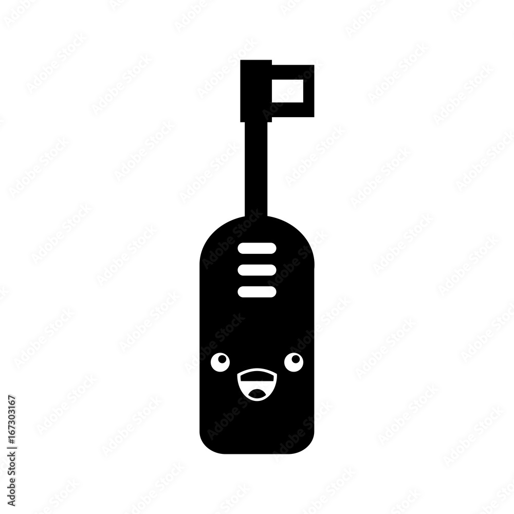 Obraz premium electric brush kawaii character vector illustration design