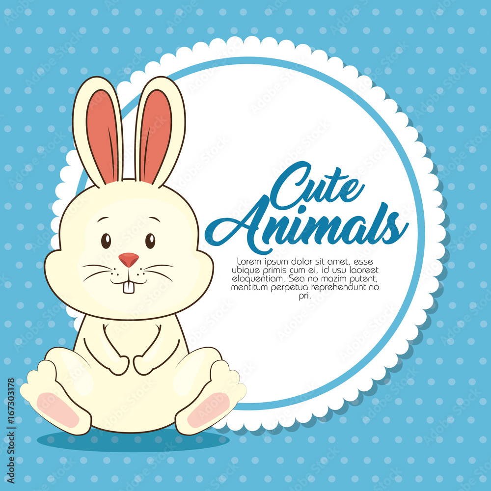 cute animals baby shower card