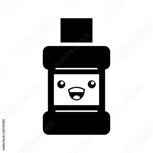 mouthwash bottle kawaii character vector illustration design