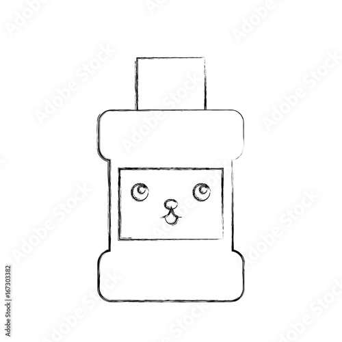 mouthwash bottle kawaii character vector illustration design