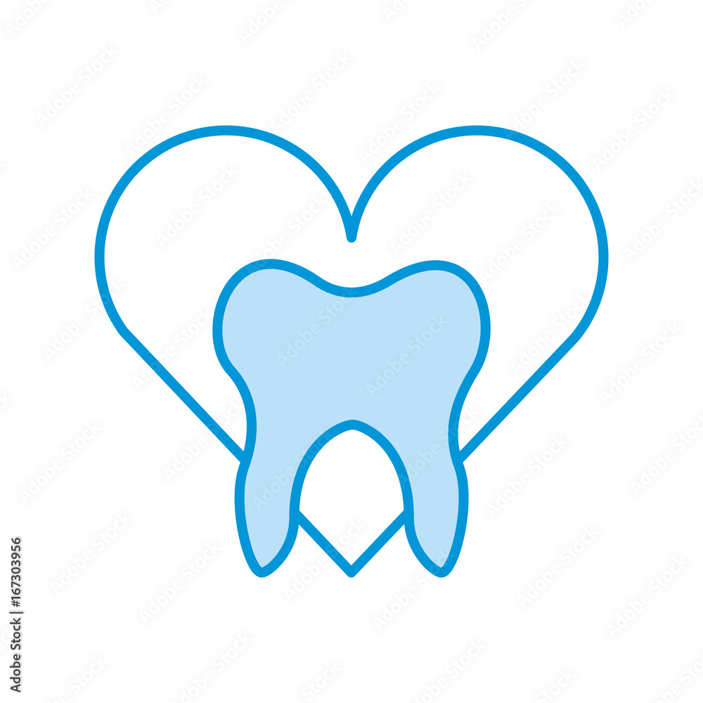heart with Human tooth isolated icon vector illustration design heart with Human tooth isolated icon vector illustration design