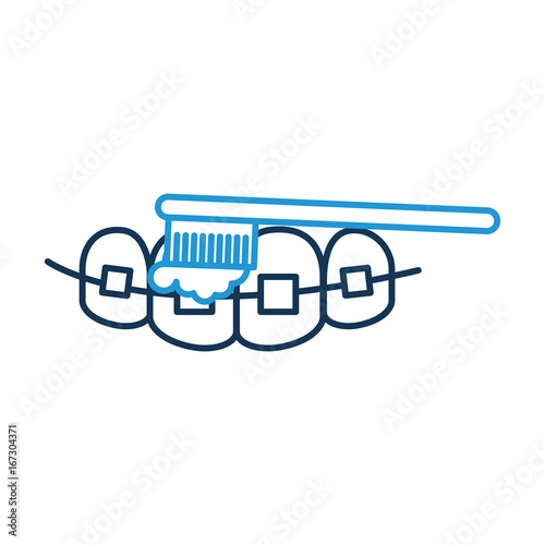 tooth care with toothbrush vector illustration design