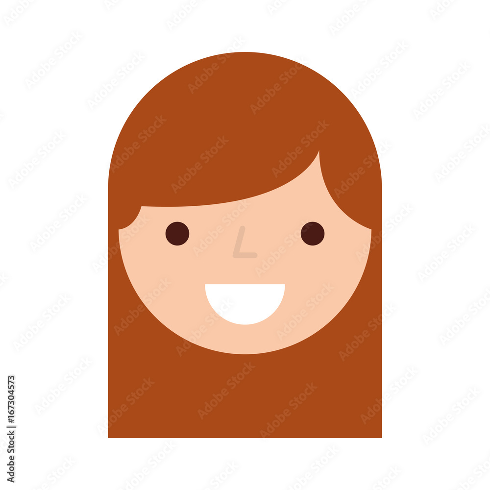 Fototapeta premium cute woman head character vector illustration design
