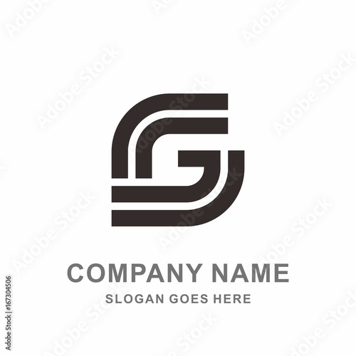 Monogram Letter G Geometric Square Circle Architecture Interior Construction Business Company Stock Vector Logo Design Template
