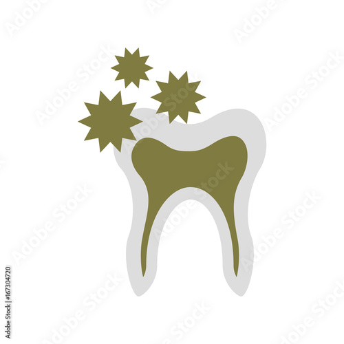 Human tooth with bacterium vector illustration design