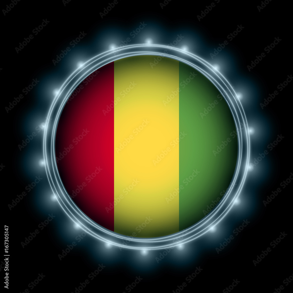 Fototapeta premium Guinea flag in blue lightning