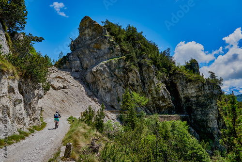Beautiful landscape. View of Lake Garda from tremalzo pass ,Italy. Popular destinations for travel in Europe. Italian Dolomites-panoramic views from the Tremalzo mountains