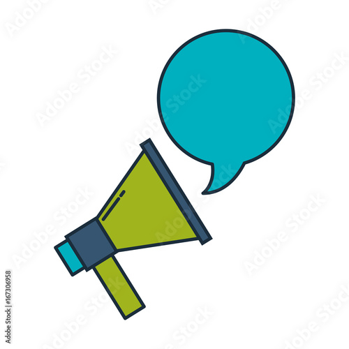 Wallpaper Mural megaphone with speech bubble message icon vector illustration design Torontodigital.ca