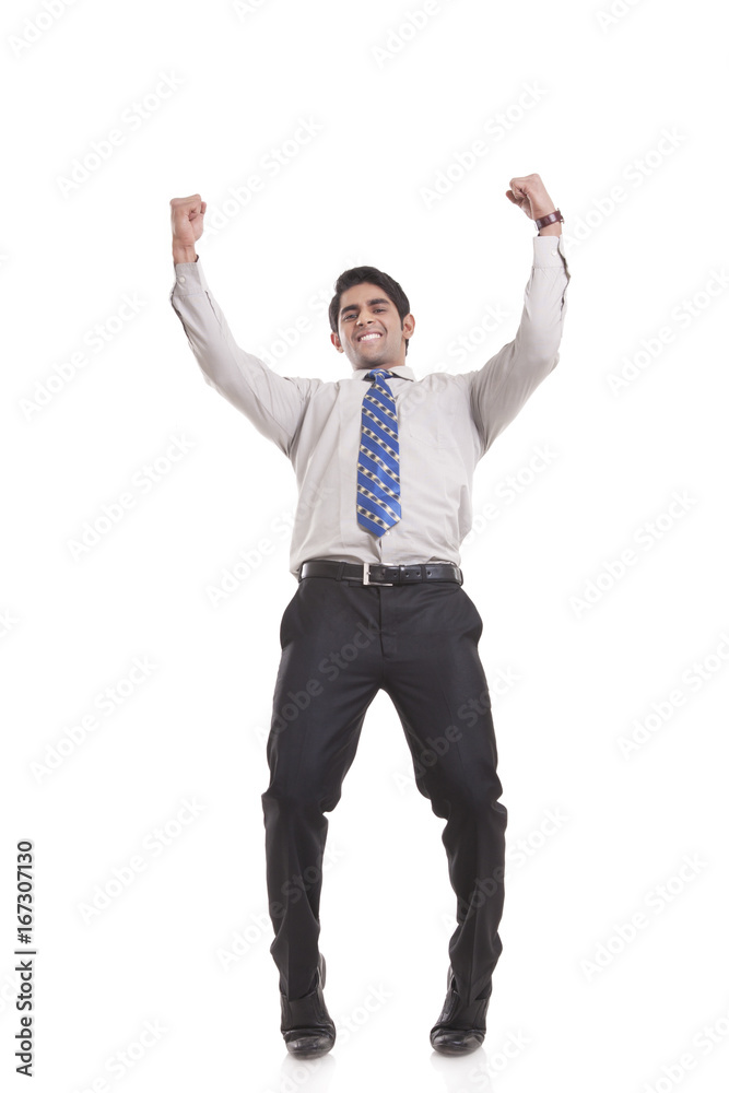 Portrait of a male executive rejoicing Portrait of a male executive rejoicing