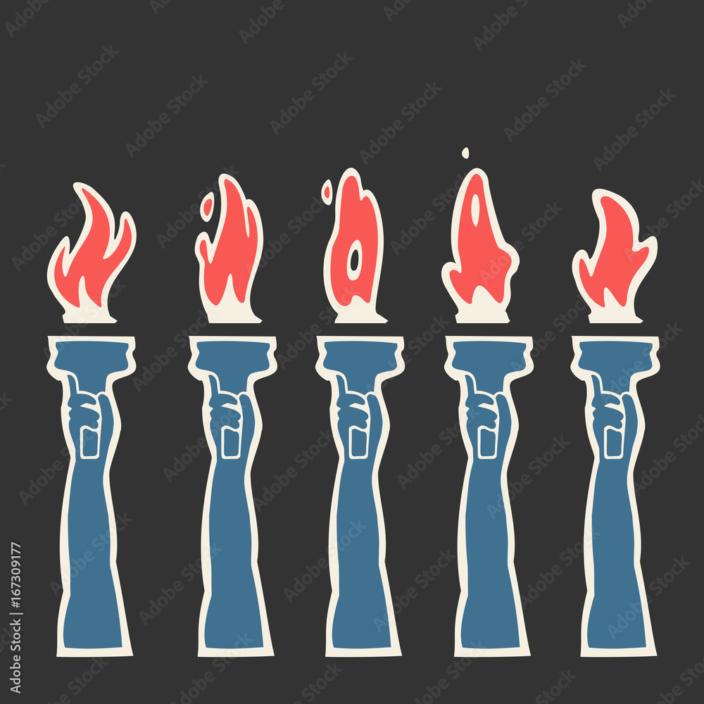 Burning Fire Torch Animation Vector Illustration Burning Fire Torch Animation Vector Illustration