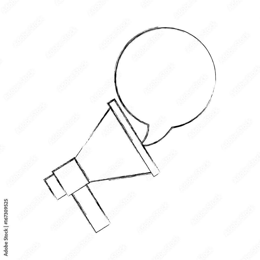 megaphone with speech bubble message icon vector illustration design
