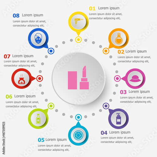 Infographic template with fitness icons