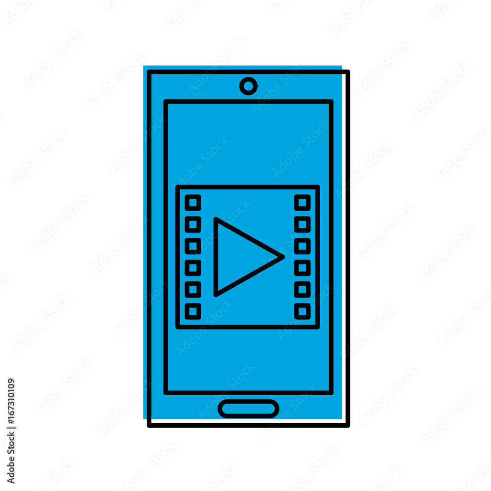 smartphone with media marketing vector illustration design