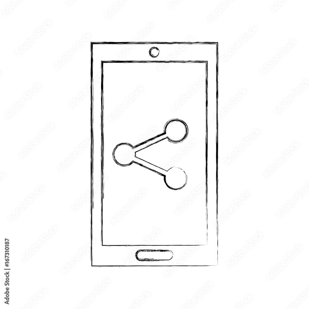 smartphone device with share symbol vector illustration design smartphone device with share symbol vector illustration design