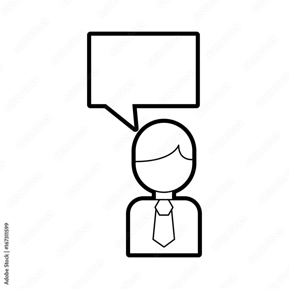 businessman with speech bubble message icon vector illustration design businessman with speech bubble message icon vector illustration design