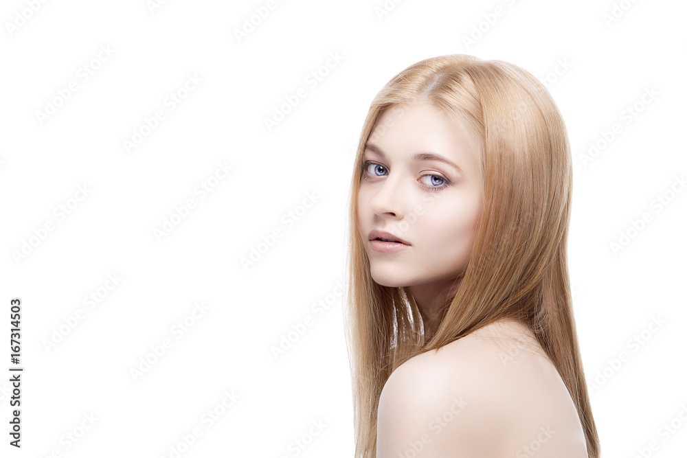 natural beauty girl on the whight background natural beauty girl on the whight background