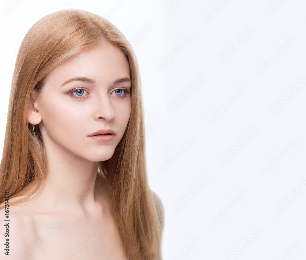 natural beauty girl on the whight background natural beauty girl on the whight background