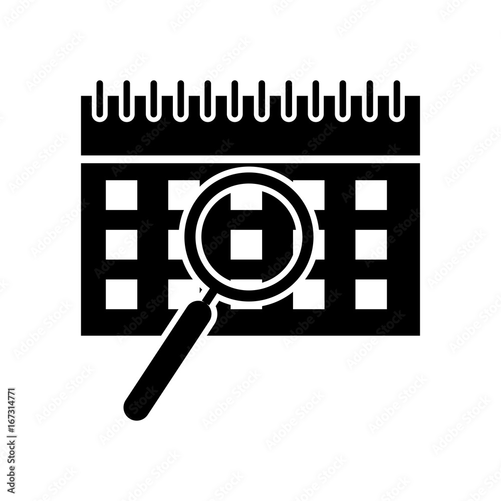 calendar reminder with magnifying glass vector illustration design calendar reminder with magnifying glass vector illustration design