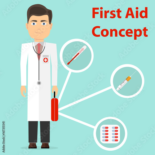 The doctor provides first aid.