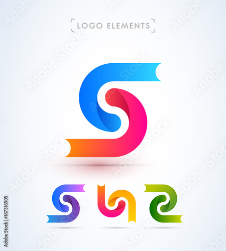 Abstract letter S synergy logo template. Material design style