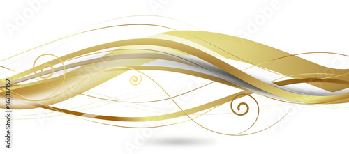 Welle Wellen Hintergrund Band Banner Gold Hintergrund Fest Festlich