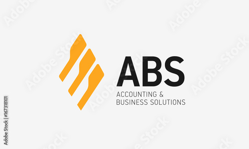 Accounting vector logo design template, Yellow folders symbol