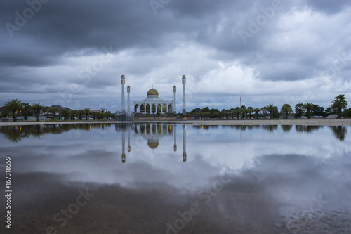 Mosque in the rainy day