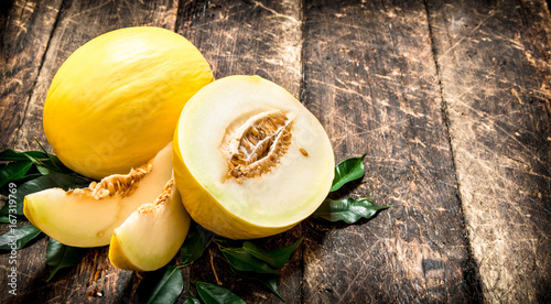 Sliced fresh melon. photo