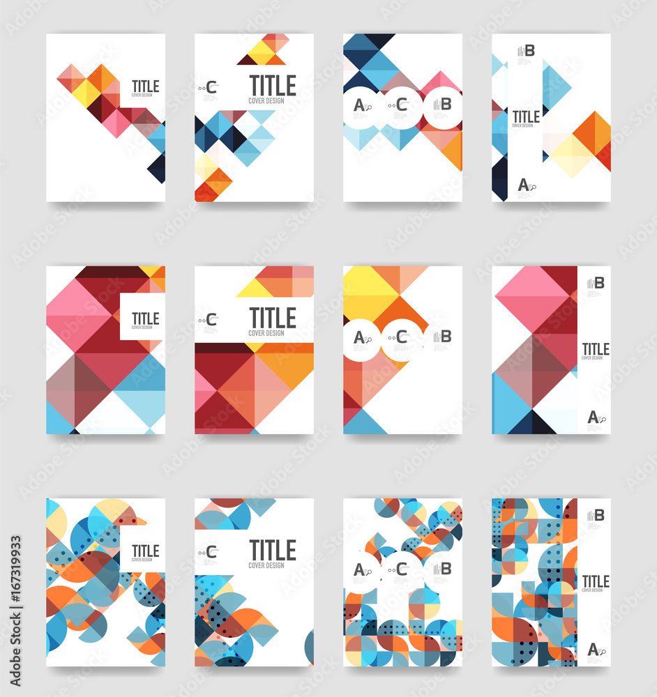 Fototapeta premium Set of brochure cover background, a4 template