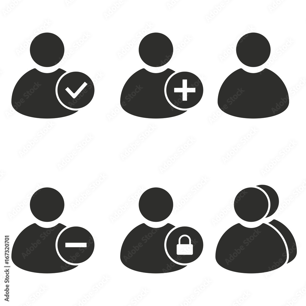 People icon set. People icon set.