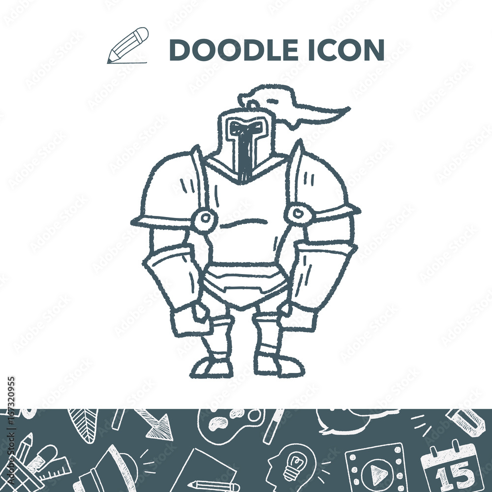 Fototapeta premium knight doodle