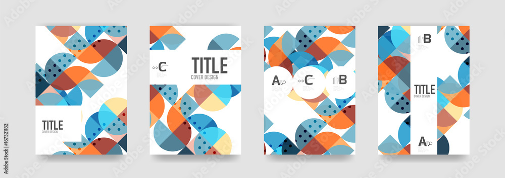 Fototapeta premium Set of brochure cover background, a4 template