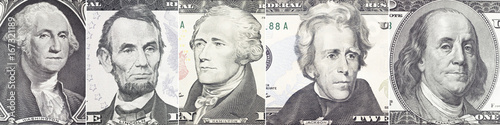 American presidents set  portrait on dollar bill  closeup photo
