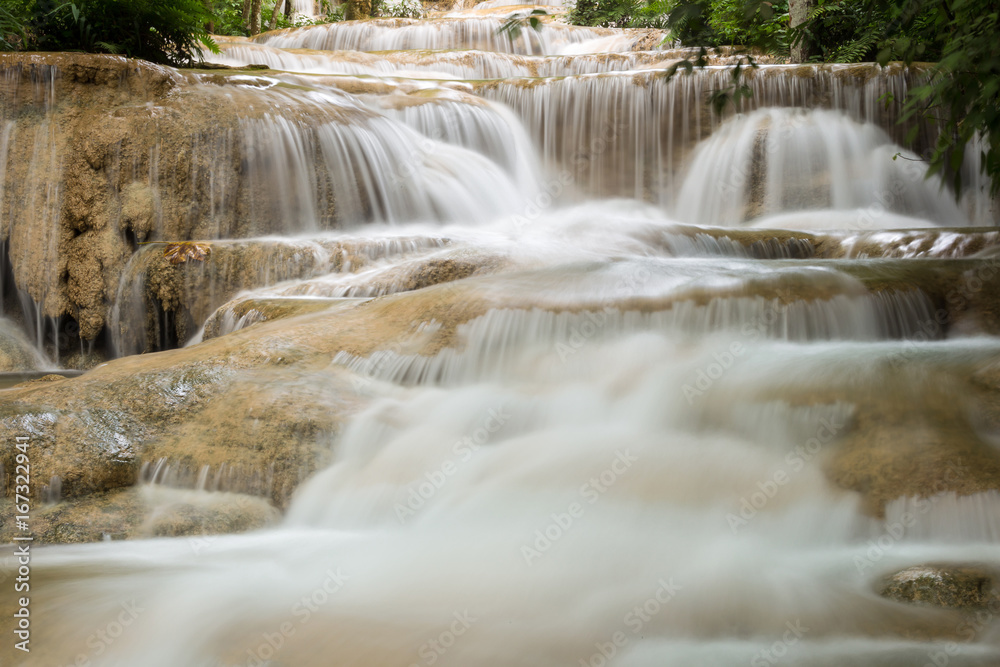 Fototapeta premium Deep forest waterfall National Park in thailand