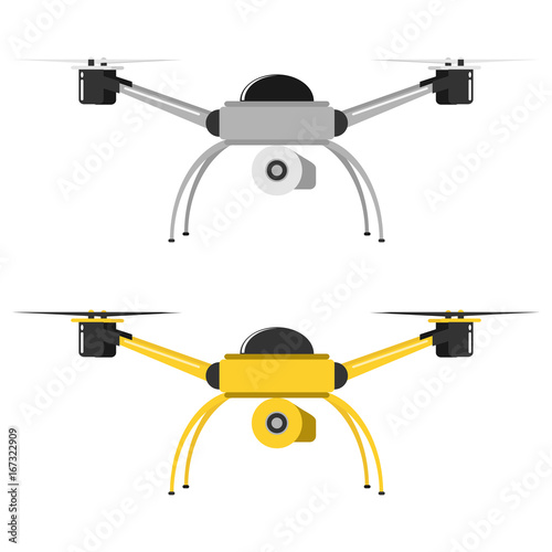 Flying drone, icon flying dron