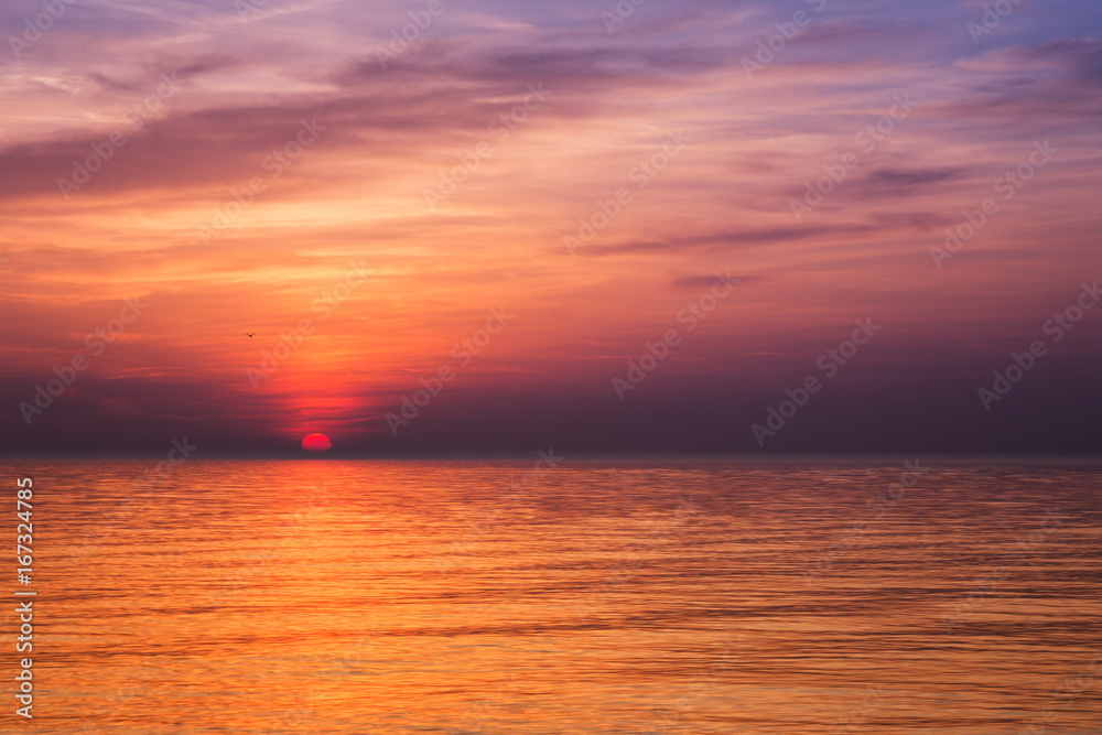 Sunset on the Adriatic sea, Croatia, Europe.