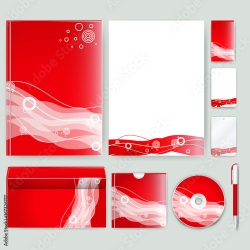 Corporate identity template with color elements. Vector company business style for brandbook, report and guideline. Stationery template with abstract pattern theme illustration. photo