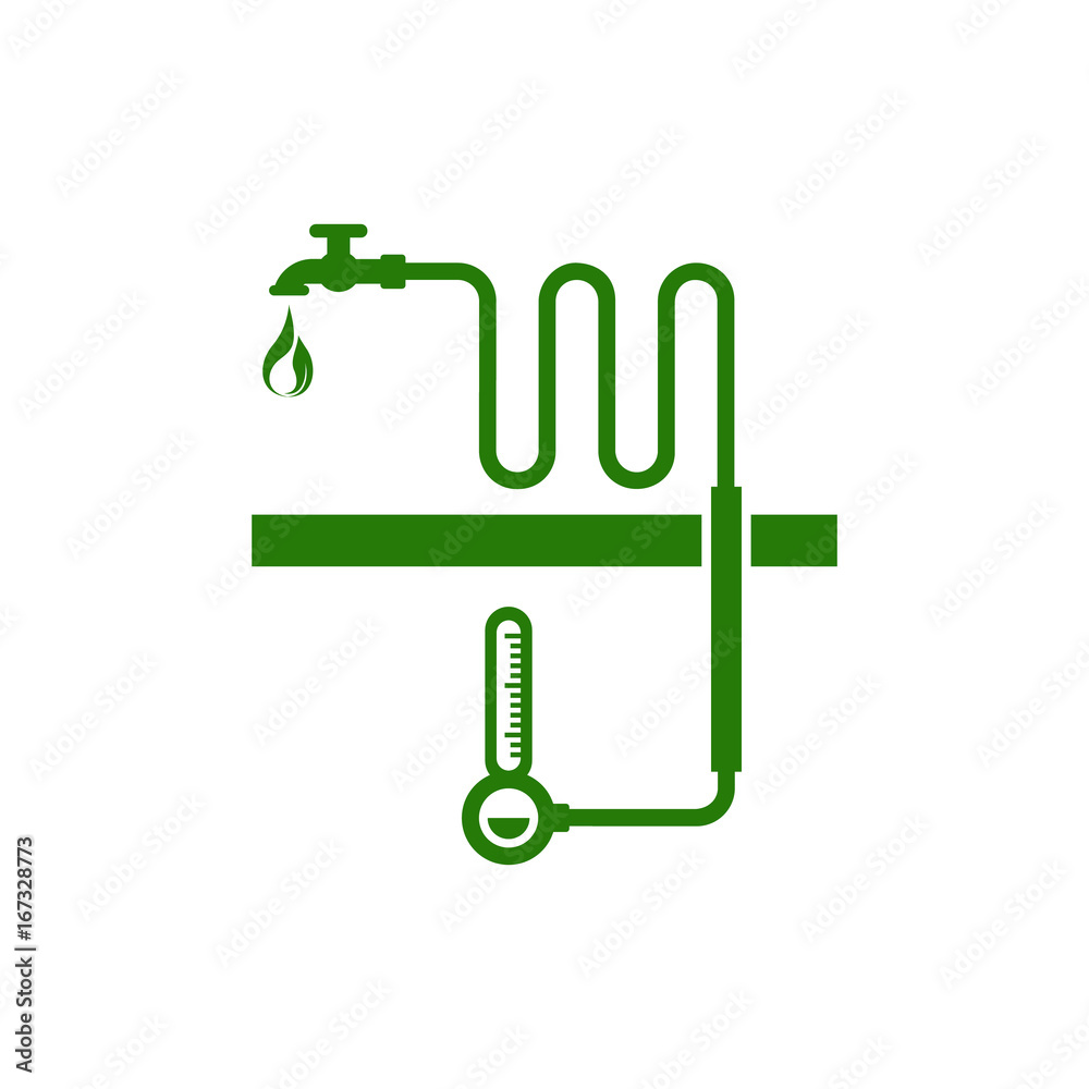 Thermal power. Green energy concept. Flat design. Vector illustration on white background. Thermal power. Green energy concept. Flat design. Vector illustration on white background.
