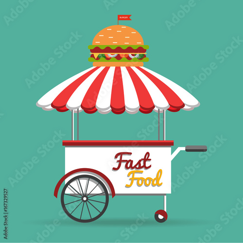 Food truck festival, menu food brochure. Vector food menu flyer. Flat style