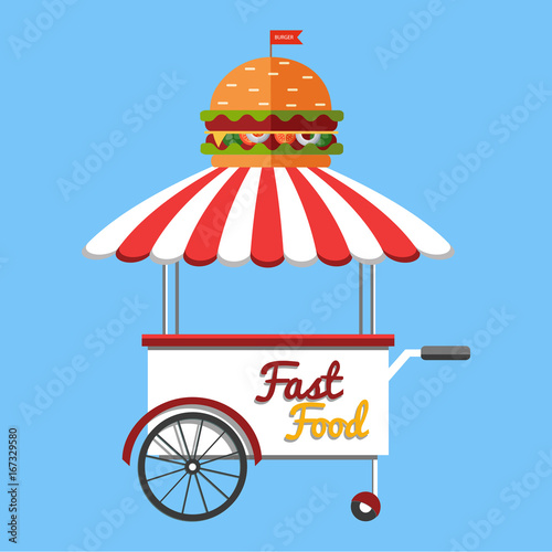 Food truck festival, menu food brochure. Vector food menu flyer. Flat style