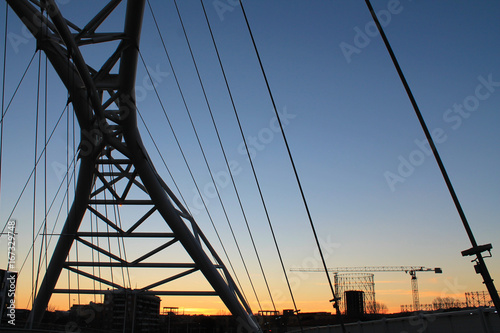 bridge at the sunset