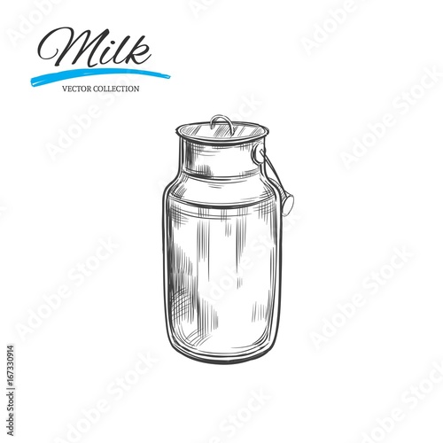 Dairy products vector collection. Can