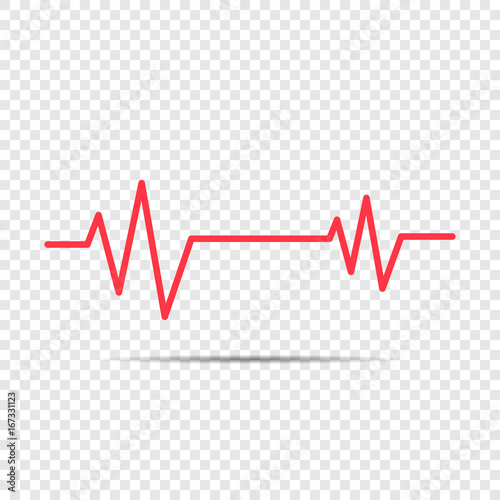 Heartbeat icon for medical apps, Heartbeat icon in flat style