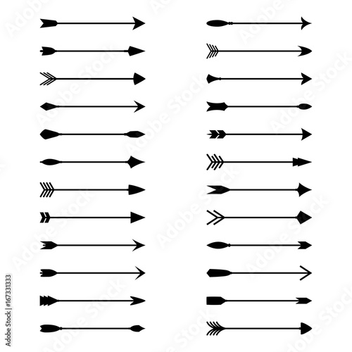 Set of arrows on white background, vector illustration