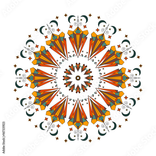 Abstract circular pattern, ornament. Vector illustration