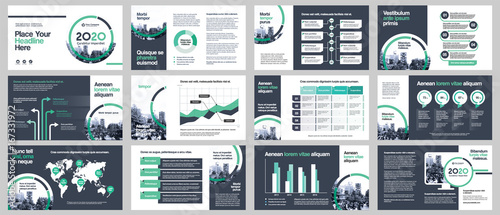 City Background Business Company Presentation with Infographics. Corporate Design Media Layout, Book Cover, Flyer, Brochure, Annual Report for Advertising and Marketing