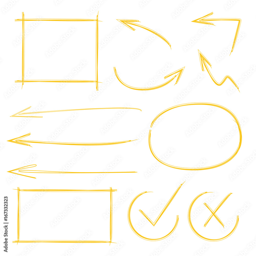 hand drawn arrow and check marks hand drawn arrow and check marks