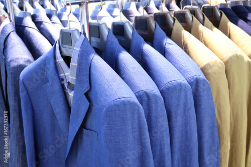 Clothes hanging on the rack 