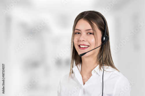 Female call center operator photo